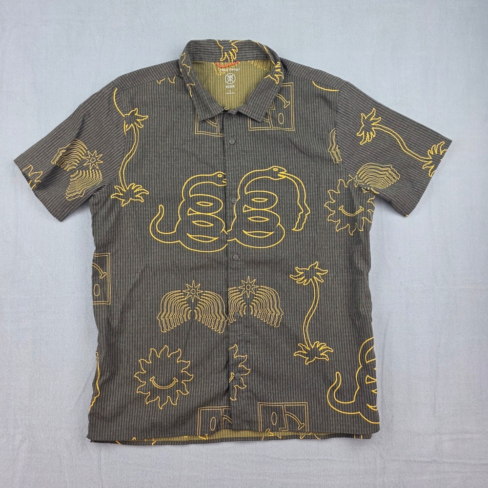Roark Bless Up Trail Shirt Mens Large Gray RW600 S324 Short Sleeve Button Up